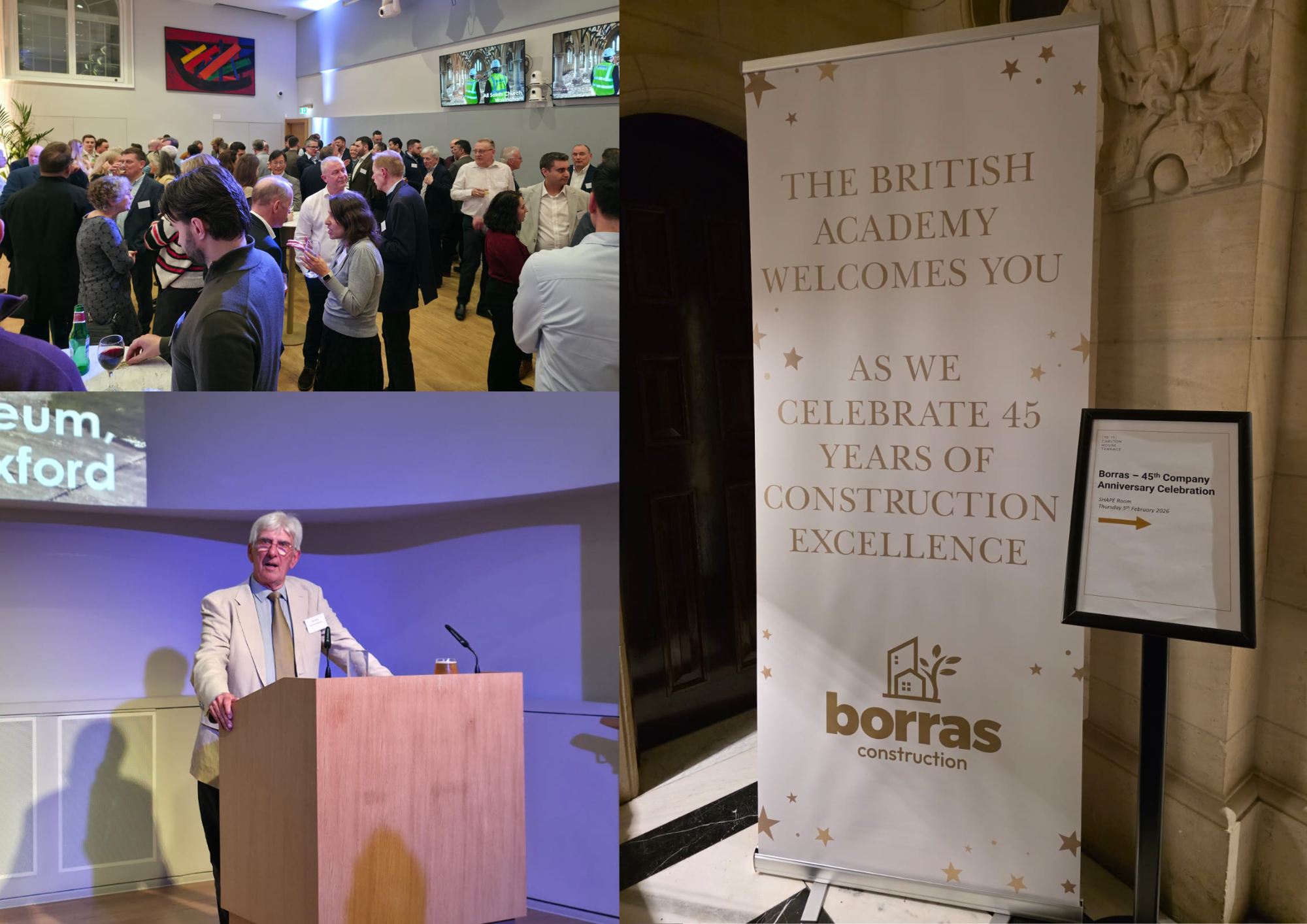 Borras construction celebrate their 45th anniversary at the British Academy